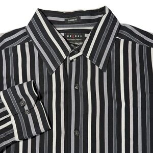 Axcess By Claiborne Mens Classic Fit Striped Button Down Shirt Size Large